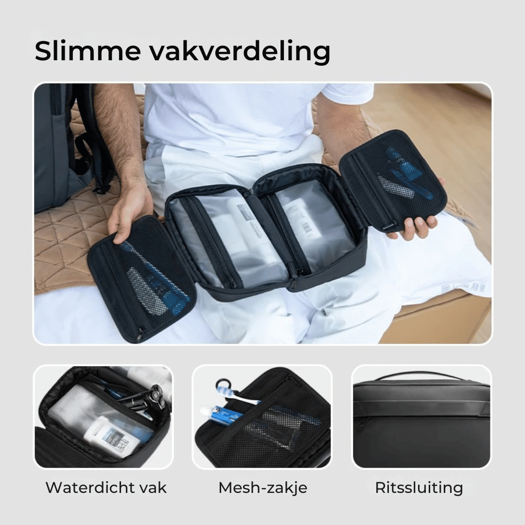 Toilettas, waterbestendige nylon reiswaszak, lichtgewicht dopp-kit voor Toilettas, waterbestendige nylon reiswaszak, lichtgewicht dopp-kit voor