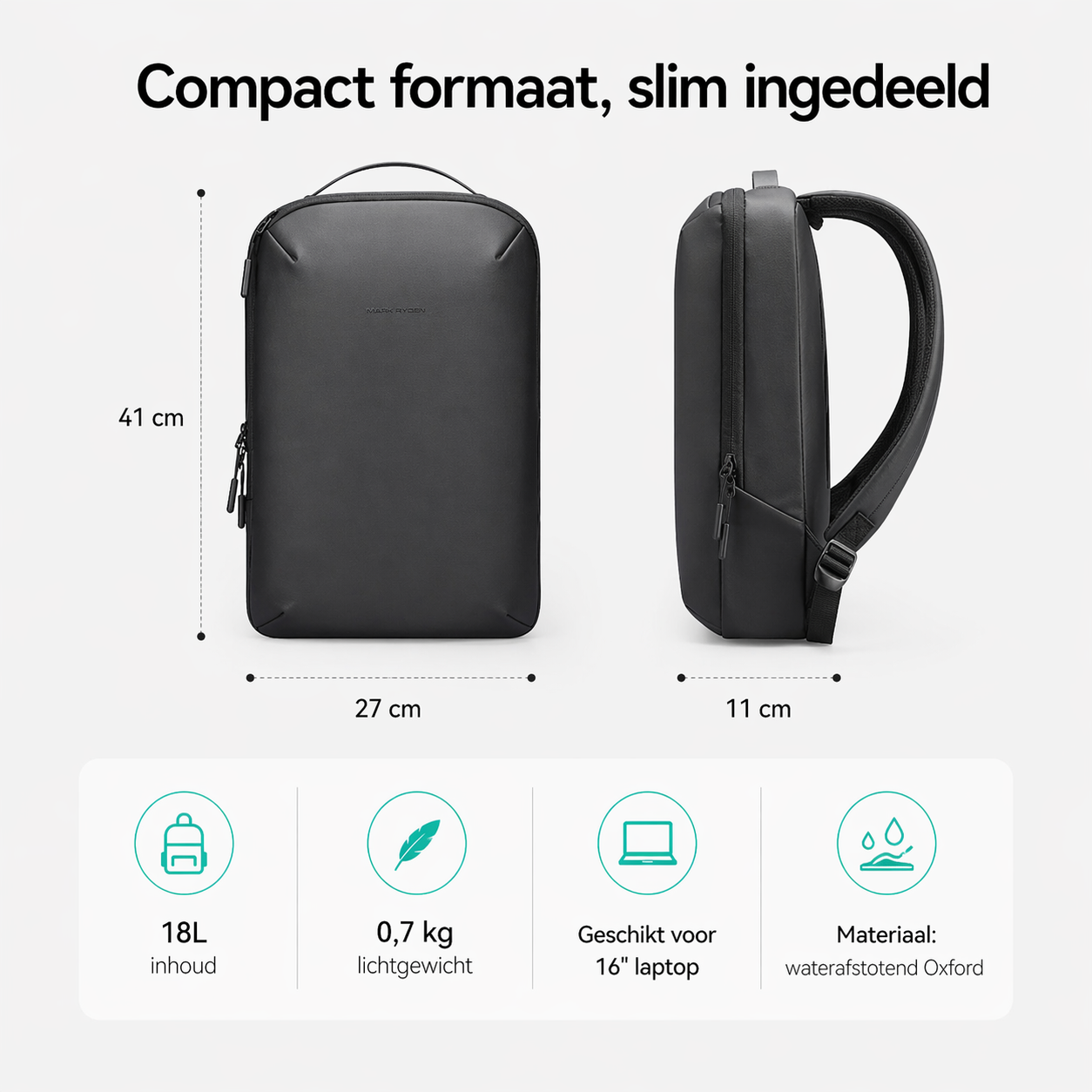 SwiftLite – 18L Laptoprugzak 16"