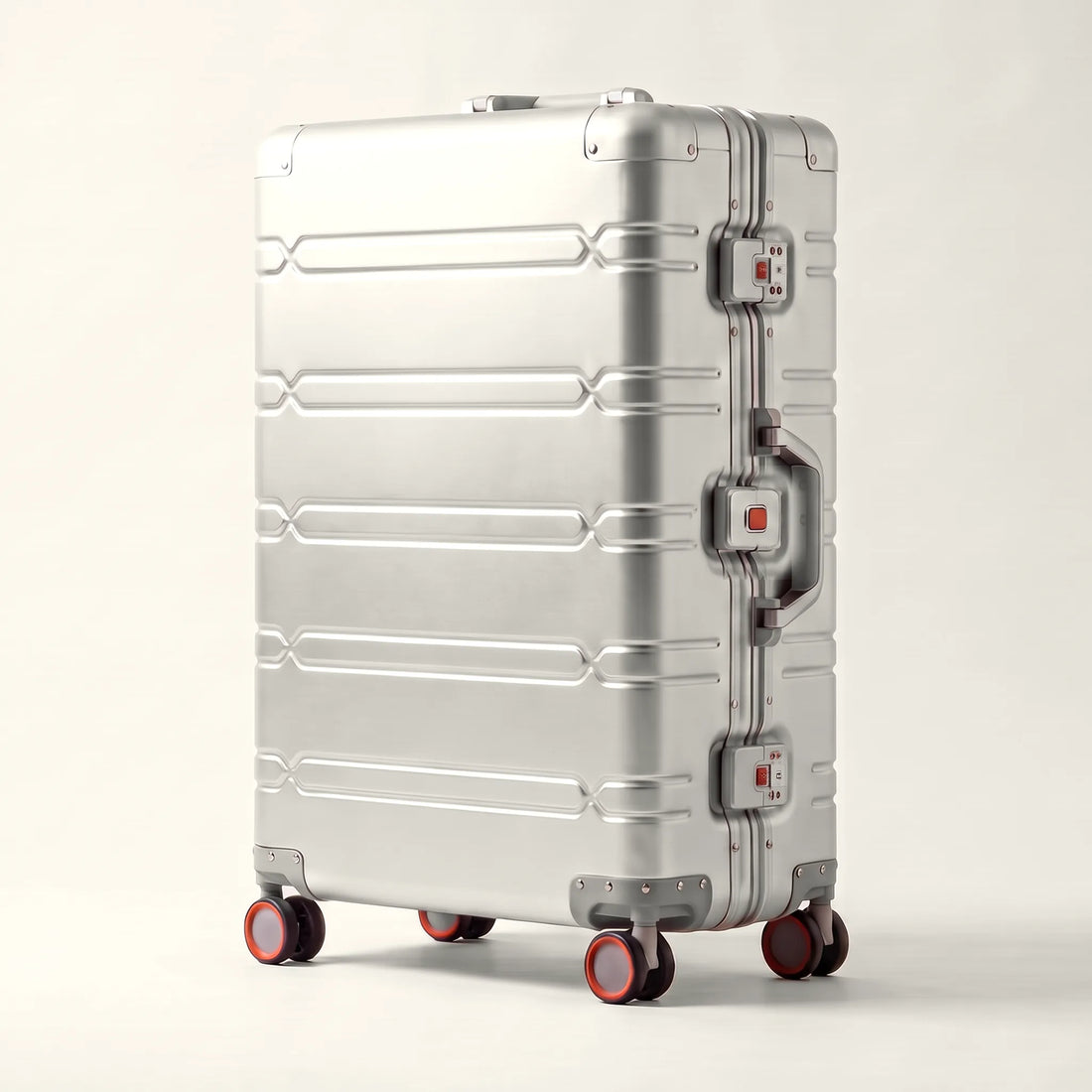 Zilveren DS ONE aluminium koffer 29 inch, het grootste formaat voor lange reizen