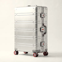Zilveren DS ONE aluminium koffer 29 inch, het grootste formaat voor lange reizen