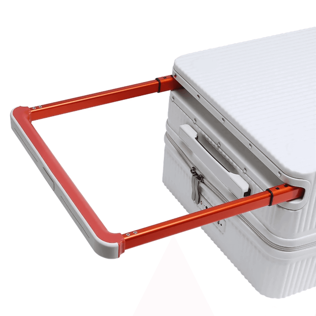 Breed ergonomisch handvat van DutchSuitcase koffer voor comfortabel dragen en manoeuvreren.